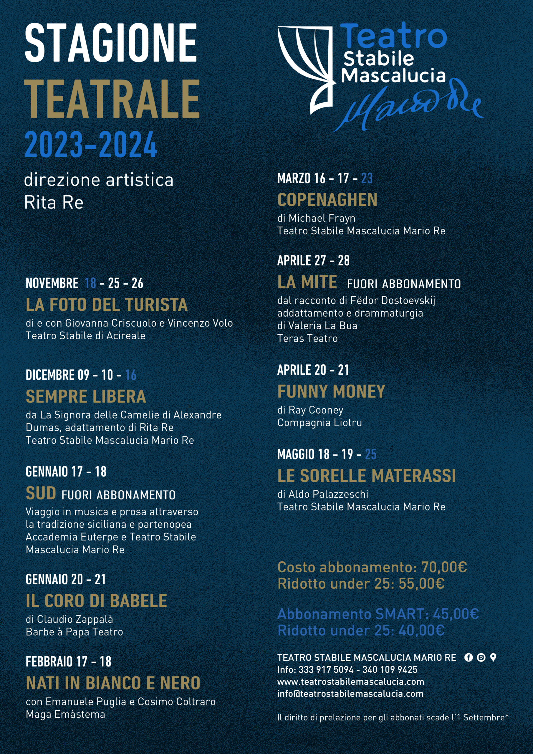 Stagione Teatrale 2022 Teatro Stabile Mascalucia